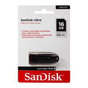 SanDisk Ultra 16GB, USB 3.0, Flash Drive, Upto 130MB/s R, Pendrive, Black, 5Y Warranty (SDCZ48-016G-I35)