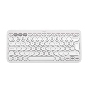 Logitech Pebble Keys 2 K380s, Multi-Device Bluetooth Wireless Keyboard with Customisable Shortcuts, Slim and Portable, Easy-Switch for Windows, macOS, iPadOS, Android, Chrome OS - Tonal White