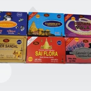 6 Flavours Dhoop Sticks . [Vaishnavi , Maniratna, Ratan Mala , Super Sandal,Sai Flora, Lavender Gold] Pack of 2
