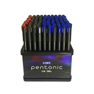 Pentonic 0.6 mm Gel Pen Box Stand | Blue, Black & Red Ink | Set of 100 Pens