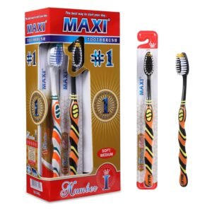 MAXI 1 Number Soft Bristles Toothbrush, Multicolor (Pack of 12)