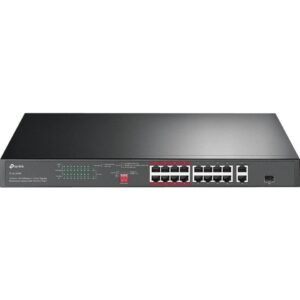 TP-Link TL-SL1218P 16 Port 10/100Mbps Fast Ethernet PoE Switch 16 PoE+ Ports @150W, w/ 2 Uplink Gigabit Ports + 1 Combo SFP Slot Extend, Priority & Isolation Mode