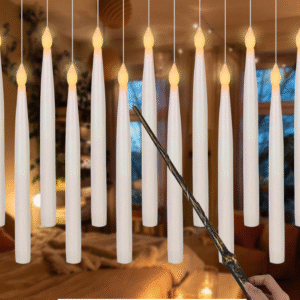 Lumos Floating Taper Candles with Wand | Pack of 12