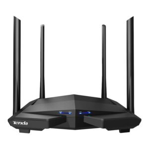 Tenda AC10 AC1200 Wireless Smart Dual-Band Gigabit WiFi Router, MU-MIMO, 4 Gigabit Ports, 867Mbps/5 GHz+ 300Mbps /2.4GHz, Support VPN Server, WiFi Schedule, (Black, Not a Modem)
