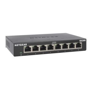 NETGEAR 8-Port Gigabit Ethernet Unmanaged Switch, Desktop, Internet Splitter, Sturdy Metal, Fanless, Plug-and-Play (GS308)