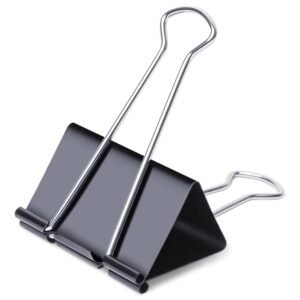 Generic Binder Clips – 48 Pcs (25 mm Size) Rust-Resistant Durable Metal with Tight Spring Grip, Arc Corner Design, Reusable Paper Clamps for Office, Home, School – Black Paper Clips Set