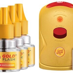 Good Knight Gold Flash Liquid Vapourizer | Mosquito Repellent Combo Pack | Machine + Pack Of 6 Refills (45Ml Each)