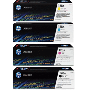 HP 128A Set, HP CE320A,CE321A,CE322A,CE323A Original Black/Cyan/Yellow/Magenta Toner Cartridge Set