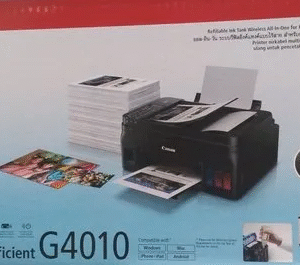 Canon PIXMA Ink Efficient G4010 Refillable Ink Tank Wireless All-In-One with Fax for High Volume Printing Printer