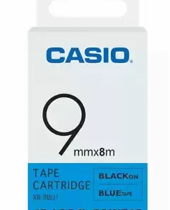 CASIO XR-9BU1 TAPE CARTRIDGE EZ-LABEL PRINTER (Black text on Blue Tape)