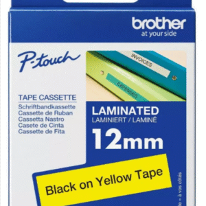 brother TZe-631 Laminated 12mm x 8m Black on Yellow Tape Cassette