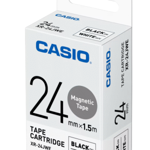 CASIO XR-24JWE TAPE CARTRIDGE EZ-LABEL PRINTER (Black on White tape)