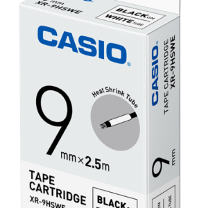 CASIO XR-9HSWE TAPE CARTRIDGE EZ-LABEL PRINTER (Black on White tube)