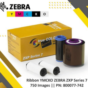Zebra ZXP Series 7 Card Printers YMCKO Ribbon- 750 Images Prints (800077-742IN)